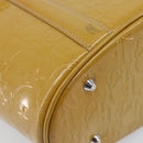 Christian Dior Trotter Canvas Hand Bag Patent leather Beige Silver Auth ep16107-11