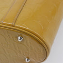 Christian Dior Trotter Canvas Hand Bag Patent leather Beige Silver Auth ep16107-12
