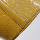 Christian Dior Trotter Canvas Hand Bag Patent leather Beige Silver Auth ep16107-14