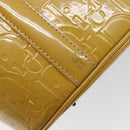 Christian Dior Trotter Canvas Hand Bag Patent leather Beige Silver Auth ep16107-15
