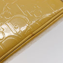Christian Dior Trotter Canvas Hand Bag Patent leather Beige Silver Auth ep16107-16
