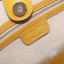 Christian Dior Trotter Canvas Hand Bag Patent leather Beige Silver Auth ep16107-19