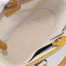 Christian Dior Trotter Canvas Hand Bag Patent leather Beige Silver Auth ep16107-20
