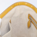 Christian Dior Trotter Canvas Hand Bag Patent leather Beige Silver Auth ep16107-22