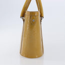 Christian Dior Trotter Canvas Hand Bag Patent leather Beige Silver Auth ep16107-5