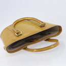 Christian Dior Trotter Canvas Hand Bag Patent leather Beige Silver Auth ep16107-6