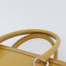 Christian Dior Trotter Canvas Hand Bag Patent leather Beige Silver Auth ep16107-8