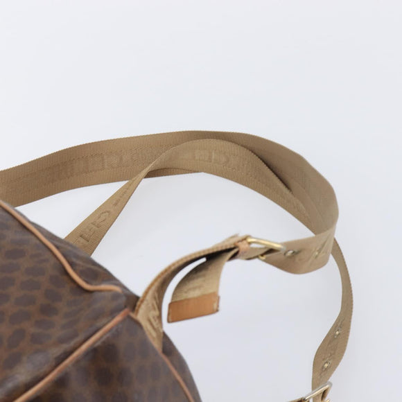 CELINE Macadam Canvas Backpack PVC Leather Brown Gold Auth ep16108