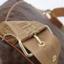 CELINE Macadam Canvas Backpack PVC Leather Brown Gold Auth ep16108-9