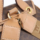 CELINE Macadam Canvas Backpack PVC Leather Brown Gold Auth ep16108-17