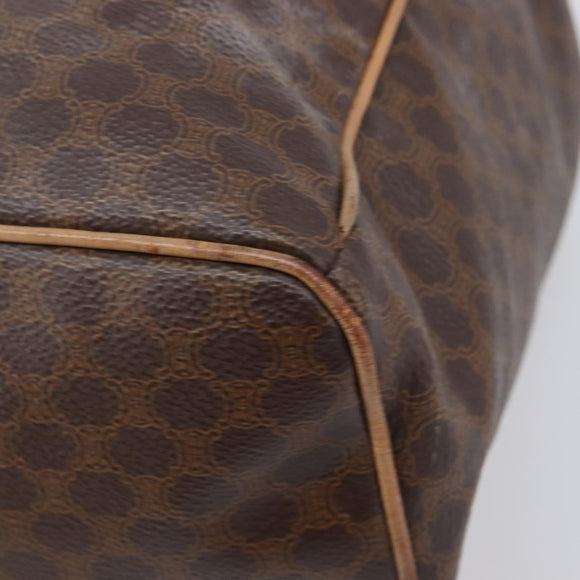 CELINE Macadam Canvas Backpack PVC Leather Brown Gold Auth ep16108