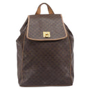 CELINE Macadam Canvas Backpack PVC Leather Brown Gold Auth ep16108-13