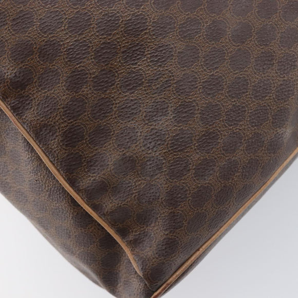 CELINE Macadam Canvas Backpack PVC Leather Brown Gold Auth ep16108