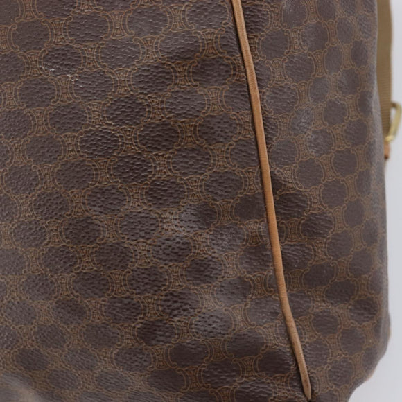 CELINE Macadam Canvas Backpack PVC Leather Brown Gold Auth ep16108