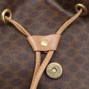 CELINE Macadam Canvas Backpack PVC Leather Brown Gold Auth ep16108-26