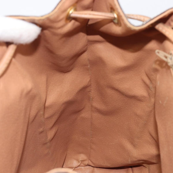 CELINE Macadam Canvas Backpack PVC Leather Brown Gold Auth ep16108