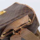 CELINE Macadam Canvas Backpack PVC Leather Brown Gold Auth ep16108-7