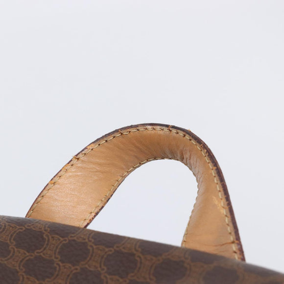 CELINE Macadam Canvas Backpack PVC Leather Brown Gold Auth ep16108