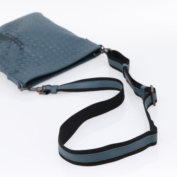 BOTTEGA VENETA INTRECCIATO Shoulder Bag Leather Blue Auth ep16114V