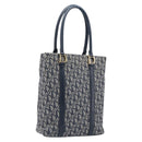 Christian Dior Trotter Canvas Hand Bag Navy Gold Auth ep16121-1