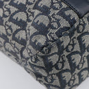 Christian Dior Trotter Canvas Hand Bag Navy Gold Auth ep16121-12