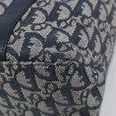 Christian Dior Trotter Canvas Hand Bag Navy Gold Auth ep16121-13