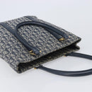 Christian Dior Trotter Canvas Hand Bag Navy Gold Auth ep16121-6