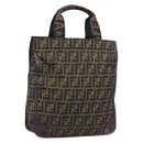 FENDI Zucca Canvas Hand Bag Black Brown Auth ep16123-1