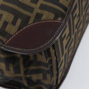 FENDI Zucca Canvas Hand Bag Black Brown Auth ep16123-14