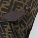 FENDI Zucca Canvas Hand Bag Black Brown Auth ep16123-15