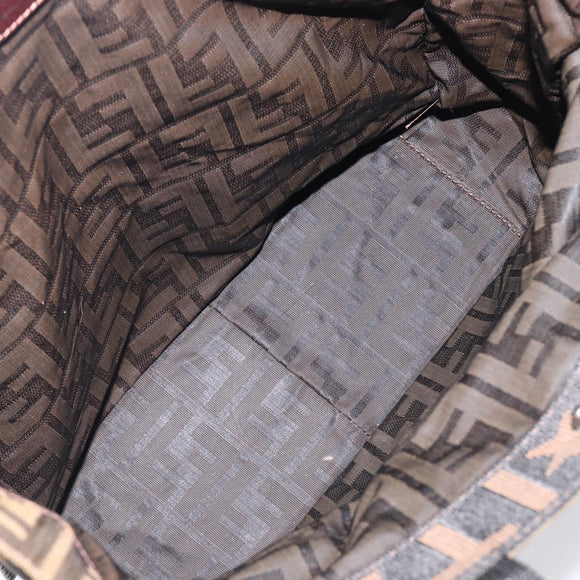 FENDI Zucca Canvas Hand Bag Black Brown Auth ep16123