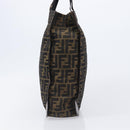 FENDI Zucca Canvas Hand Bag Black Brown Auth ep16123-3