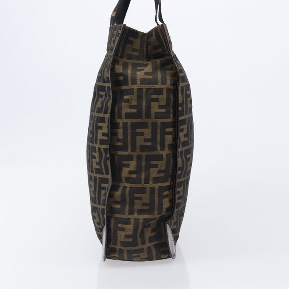 FENDI Zucca Canvas Hand Bag Black Brown Auth ep16123