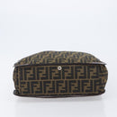 FENDI Zucca Canvas Hand Bag Black Brown Auth ep16123-5