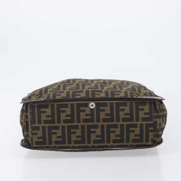 FENDI Zucca Canvas Hand Bag Black Brown Auth ep16123