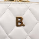 BALENCIAGA Camera Bag Shoulder Bag Leather White Gold 600325 Auth ep16124A-16