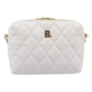 BALENCIAGA Camera Bag Shoulder Bag Leather White Gold 600325 Auth ep16124A-2