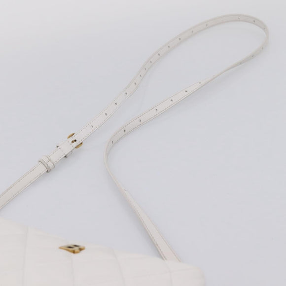 BALENCIAGA Camera Bag Shoulder Bag Leather White Gold 600325 Auth ep16124A