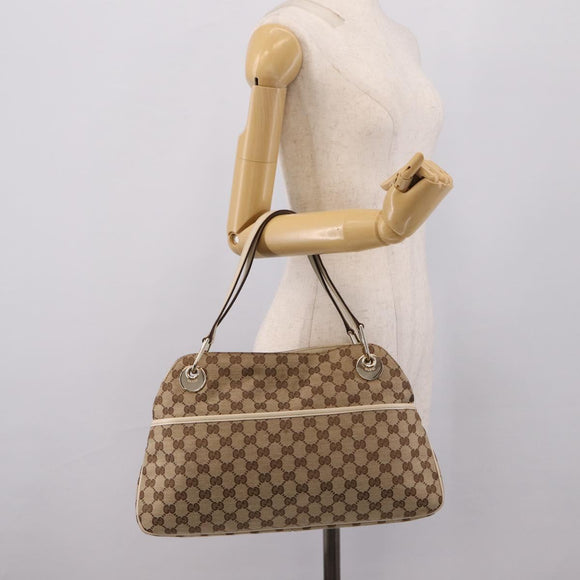 GUCCI GG Canvas Tote Bag Beige Gold 121023 Auth ep16127