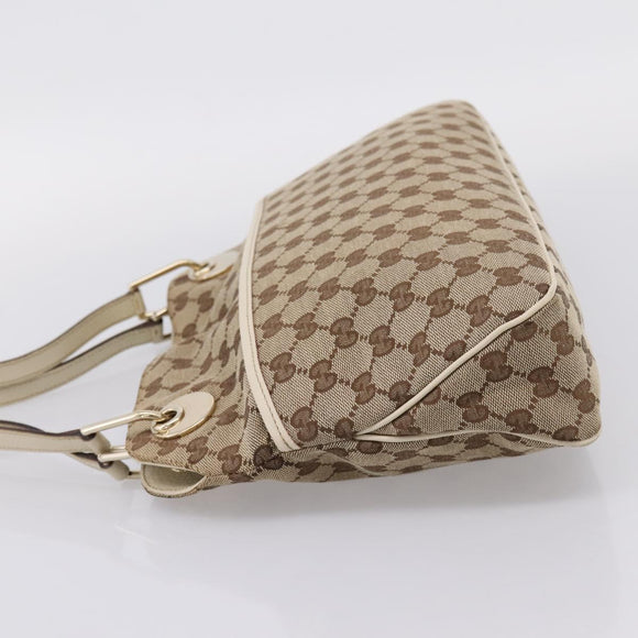 GUCCI GG Canvas Tote Bag Beige Gold 121023 Auth ep16127