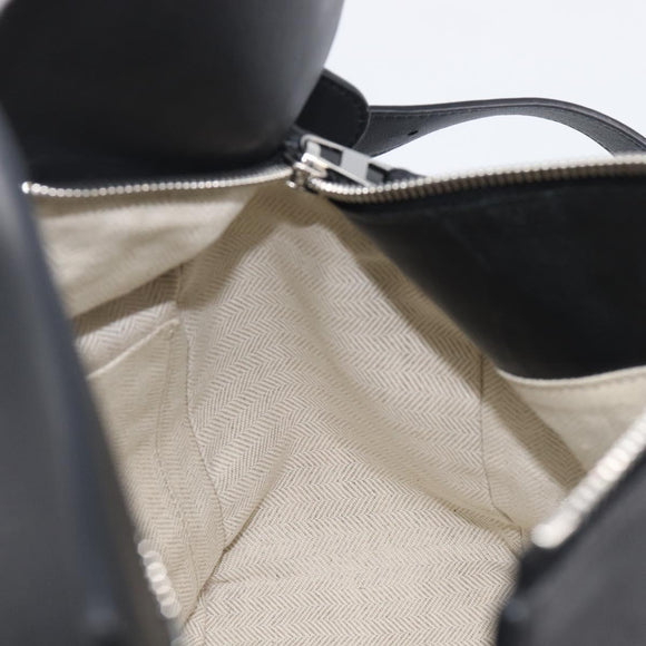 LOEWE Puzzle Bag Hand Bag Leather 2way Black Silver Auth ep16128M