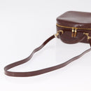 GUCCI Vanity Hand Bag Patent leather 2way Brown Gold 000 270 0323 Auth ep16129-9