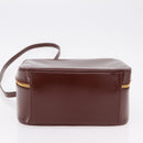 GUCCI Vanity Hand Bag Patent leather 2way Brown Gold 000 270 0323 Auth ep16129-7