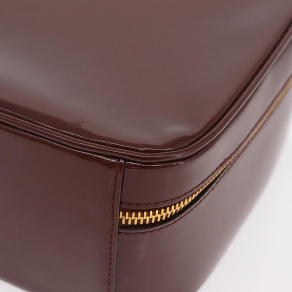 GUCCI Vanity Hand Bag Patent leather 2way Brown Gold 000 270 0323 Auth ep16129