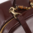 GUCCI Vanity Hand Bag Patent leather 2way Brown Gold 000 270 0323 Auth ep16129-21