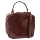 GUCCI Vanity Hand Bag Patent leather 2way Brown Gold 000 270 0323 Auth ep16129-1