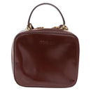 GUCCI Vanity Hand Bag Patent leather 2way Brown Gold 000 270 0323 Auth ep16129-13