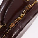 GUCCI Vanity Hand Bag Patent leather 2way Brown Gold 000 270 0323 Auth ep16129-23