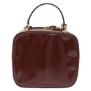 GUCCI Vanity Hand Bag Patent leather 2way Brown Gold 000 270 0323 Auth ep16129-2