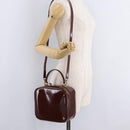 GUCCI Vanity Hand Bag Patent leather 2way Brown Gold 000 270 0323 Auth ep16129-31